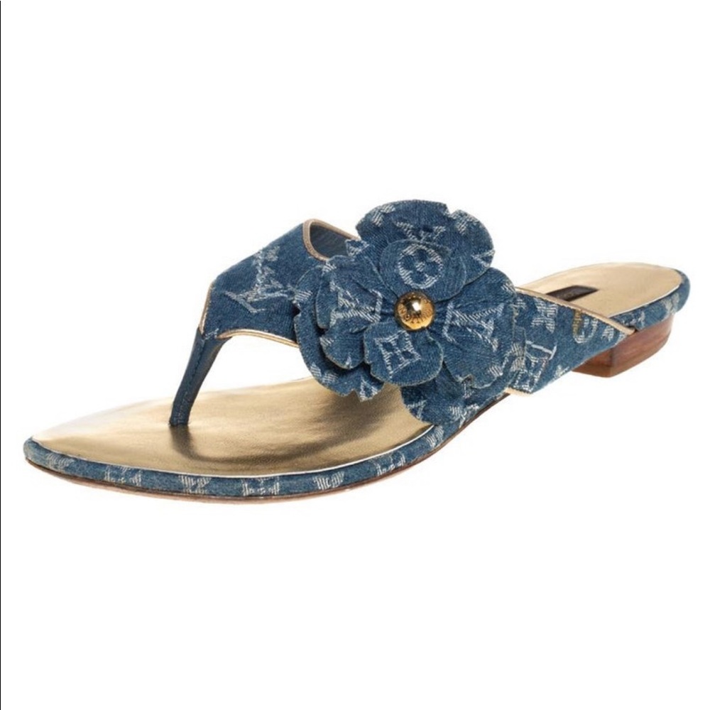 Louis Vuitton Blue Monogram Denim Freesia Flower